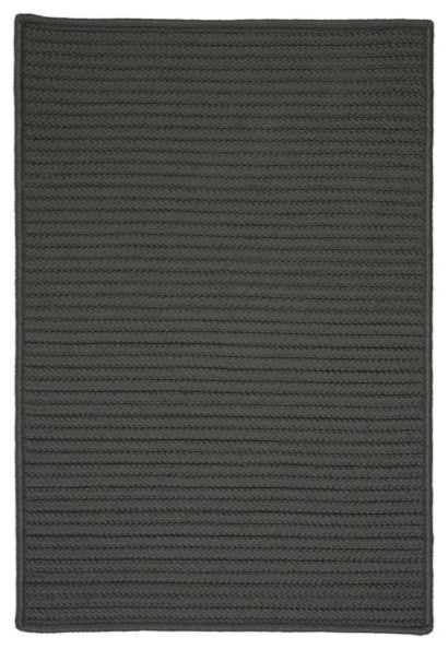 Simply Home Solid H661 Gray Indoor/Outdoor Area Rug, Rectangular 2'x12'