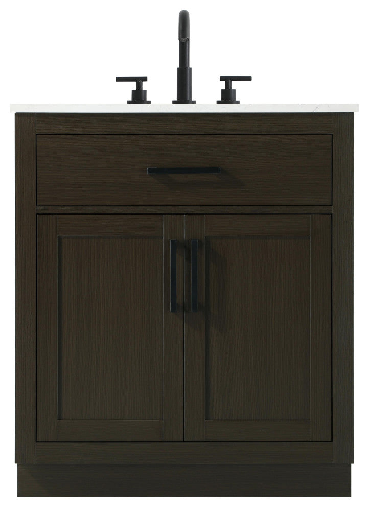 Home Living 30" Single Bathroom Vanity, Mocha Brown