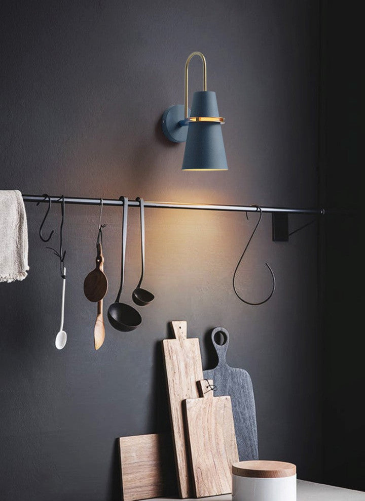 Kandersteg | Wall Lamp in the Shape of Truncated Cone, Blue