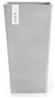 Ecopots Rotterdam Modern Recycled Mid High Plastic Planter, White Grey, 22"
