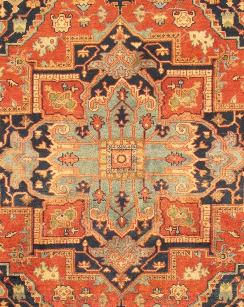 Pasargad Home Serapi Collection Hand-Knotted Rust Wool Area Rug, 5'1"x7'10"
