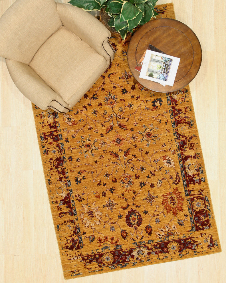 EORC Gold Wool Bohemian Oushak Rug 8'9x11'9