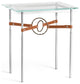 Equus Side Table, Sterling Finish, Bronze Accents, Chestnut Leather Strap