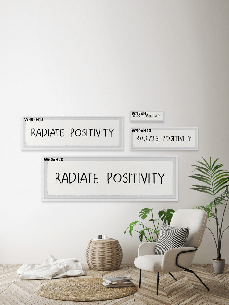 "Power of Positivity" Framed Painting Print, 45x15