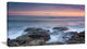 "Blue Rocky Sea Beach Sunset" Modern Landscape Wall Art Canvas, 32"x16"