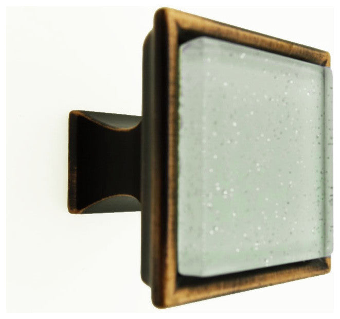 Frosted White Galaxy Crystal Glass Oil Rubbed Bronze Madison Classic Knob