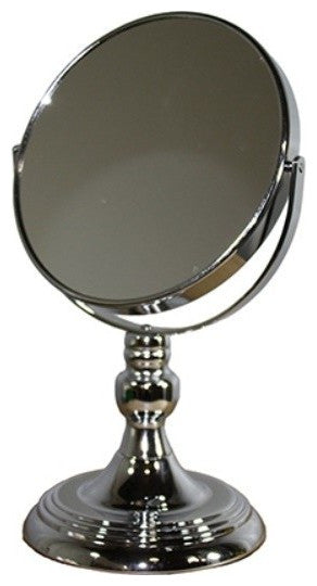 Vintage Pedestal Chrome 7X Magnification Vanity Mirror