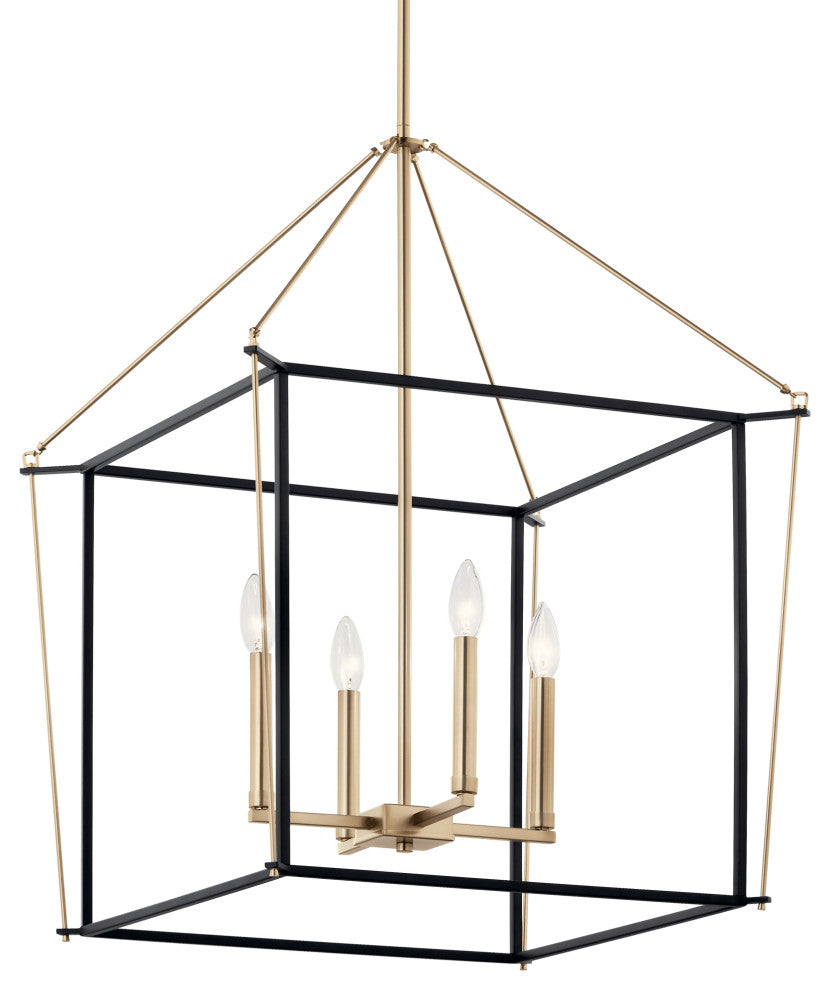 Eisley 4 Light Foyer Pendant, Champagne Bronze, 30"