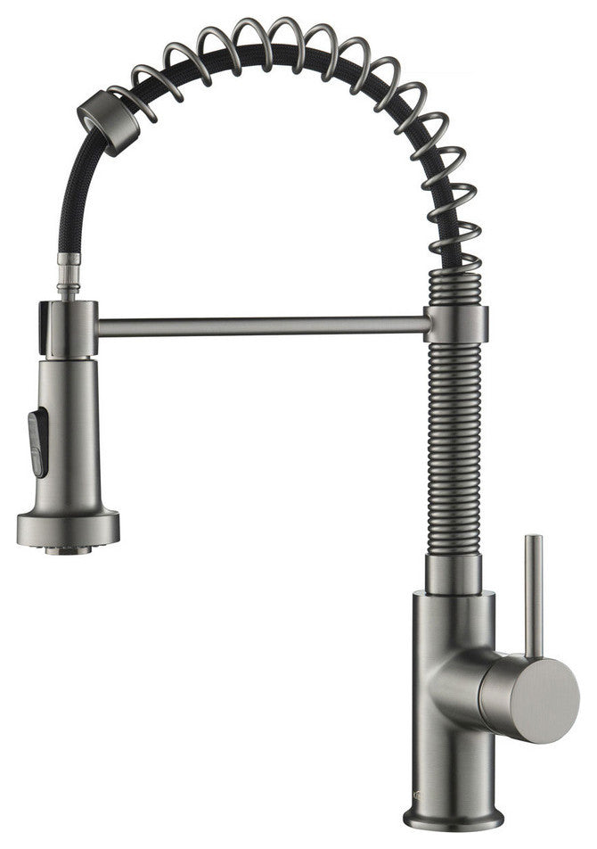 Aurora Single Handle Pull Down Kitchen Faucet, Titanium, W/O Soap Dispenser