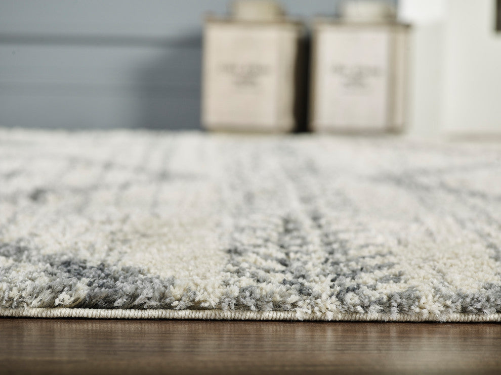 Abani Willow WIL110A Bohemian Geometric Ivory and Grey Area Rug
