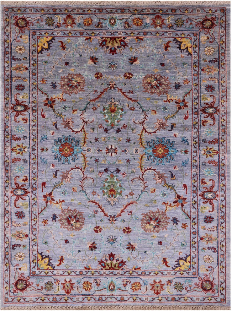 5' 2" X 6' 8" Persian Tabriz Hand Knotted Wool Rug Q7652
