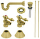 Plumbing Sink Trim Kit, P-Trap and Overflow Drain, Brushed Brass