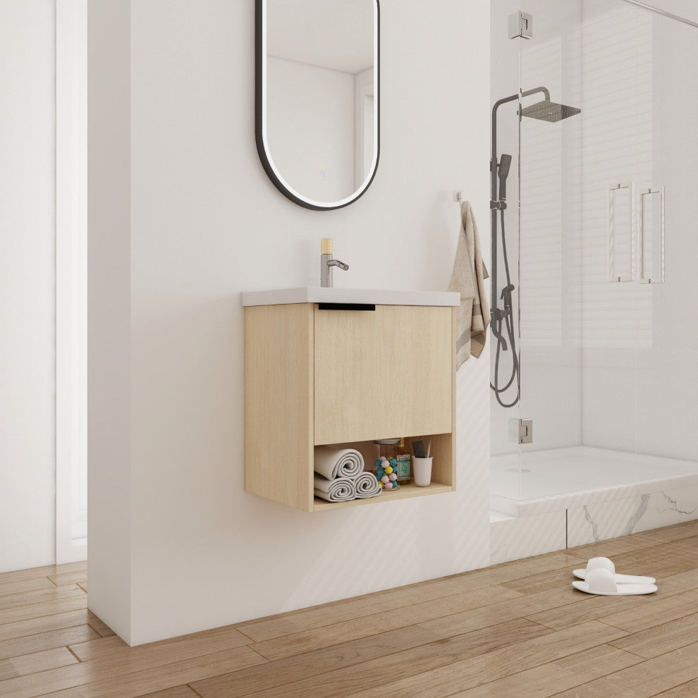 BNK Compact Wall-Mounted Bathroom Cabinet, Ideal for Small Spaces, 20 Inch