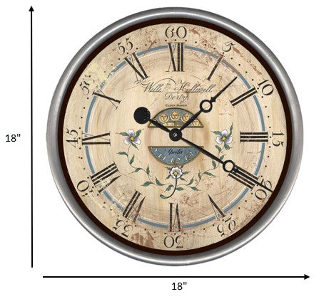18" Vintage Wedgwood Blue and Taupe Wall Clock
