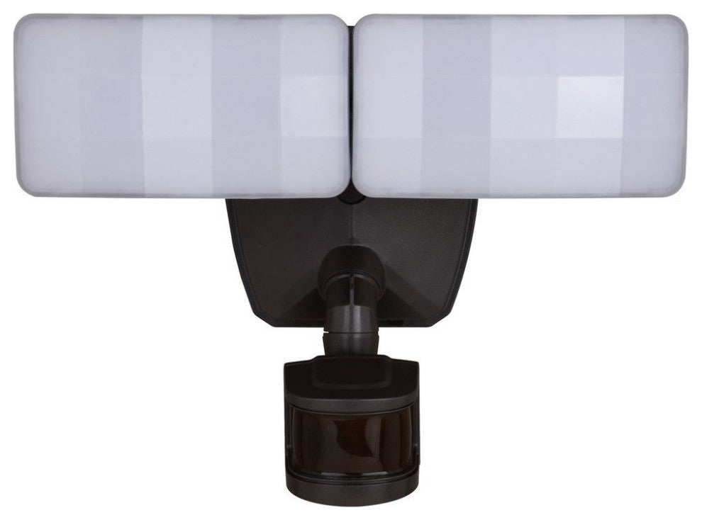 Zeta 2 Light LED Outdoor Motion Sensor Security Flood Light Bronze