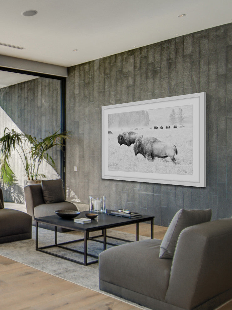 Marmont Hill, "Buffalos Two" Framed Painting Print, 18x12