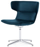 Zuri Furniture Covey Modern Guest Chair Soft Top Grain Leather, Blue