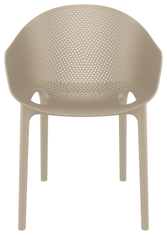 Sky Pro Stacking Dining Chair Taupe Set of 2