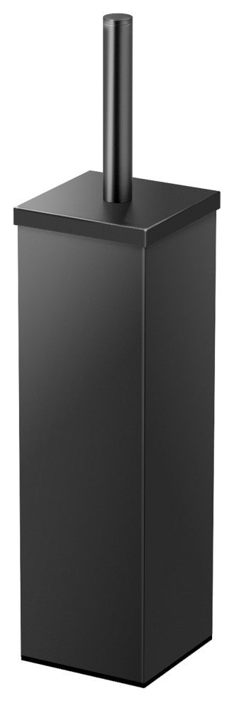 Elegant Square Toilet Brush Holder, Matte Black