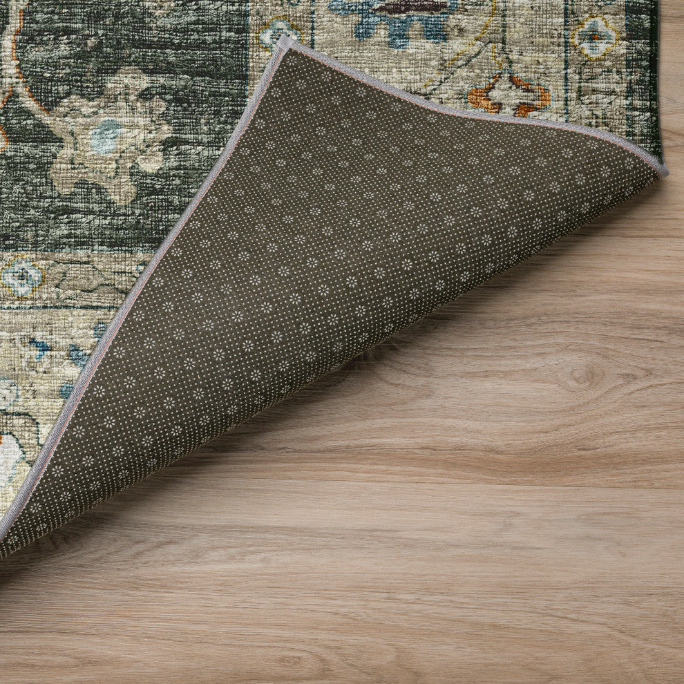 Indoor/Outdoor Marbella MB6 Olive Machine Washable 8' x 10' Rug