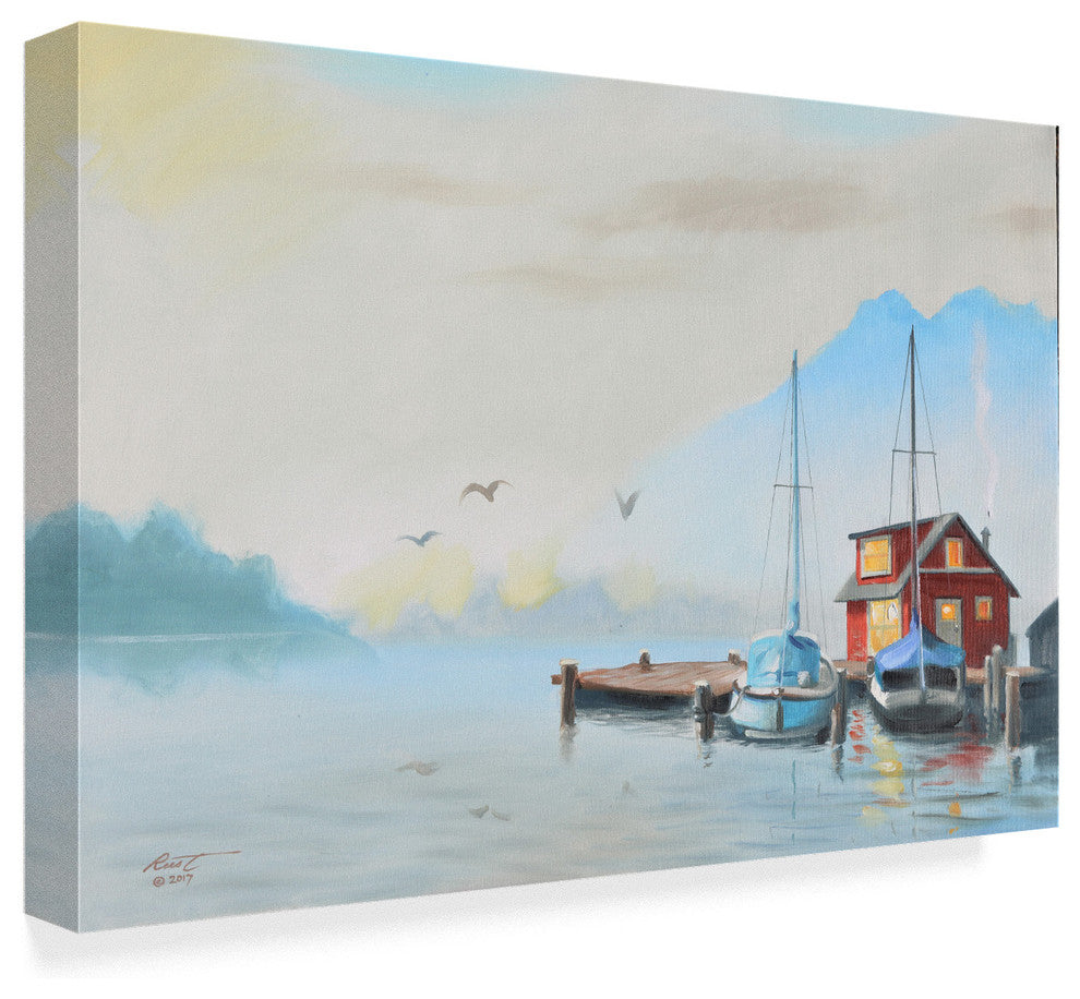 D Rusty Rust ''Dock House'' Canvas Art, 47"x30"