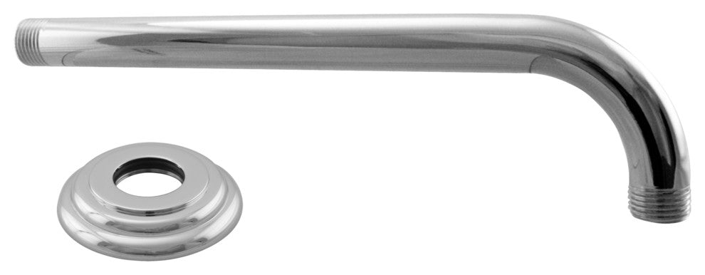 1/2" Ips X 10" 90-Degree Rain Shower Arm With Flange In Polished Chrome