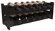 12-Bottle Mini Scalloped Wine Rack, Redwood, Black Stain