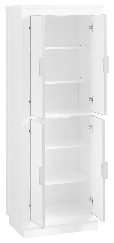 Avanity 24" Linen Tower for Allie/Austen, White, Brushed Silver