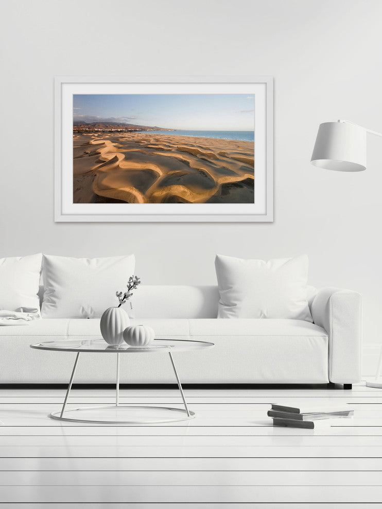 "Waves In The Sand" Framed Print by Karolis Janulis