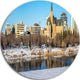 Saskatoon Skyline, Landscape Photo Round Wall Art, 23"