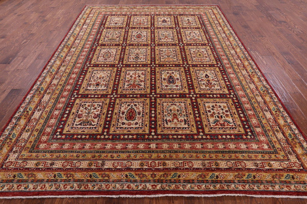 8' 2" X 11' 4" Persian Garden Design Hand Knotted Rug Q10956