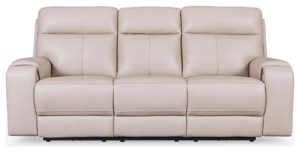 Bandera Dual Power Zero Gravity Leather Sofa, Putty