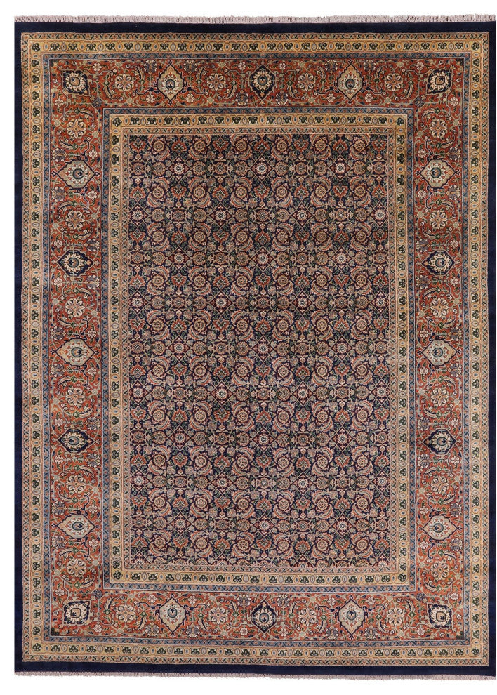 Hand Knotted Persian Hill Herati Wool Rug 9' 0" X 12' 0" Q7169