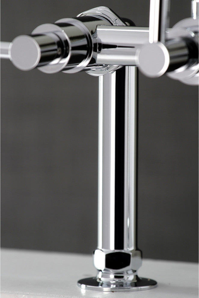 Aqua Vintage 7" Deck Mount Clawfoot Tub Faucet, Polished Chrome