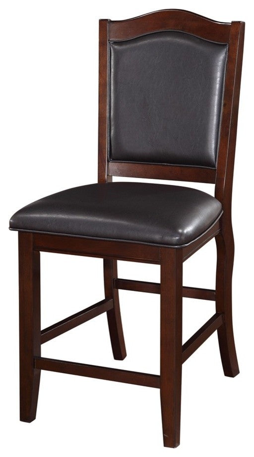 Benzara BM166594 Wooden Armless High Chair, Espresso Brown & Black, Set of 2