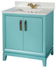 Fabia Collection 30" Bathroom Vanity With Sink, Mirror, Countertop, Turquoise