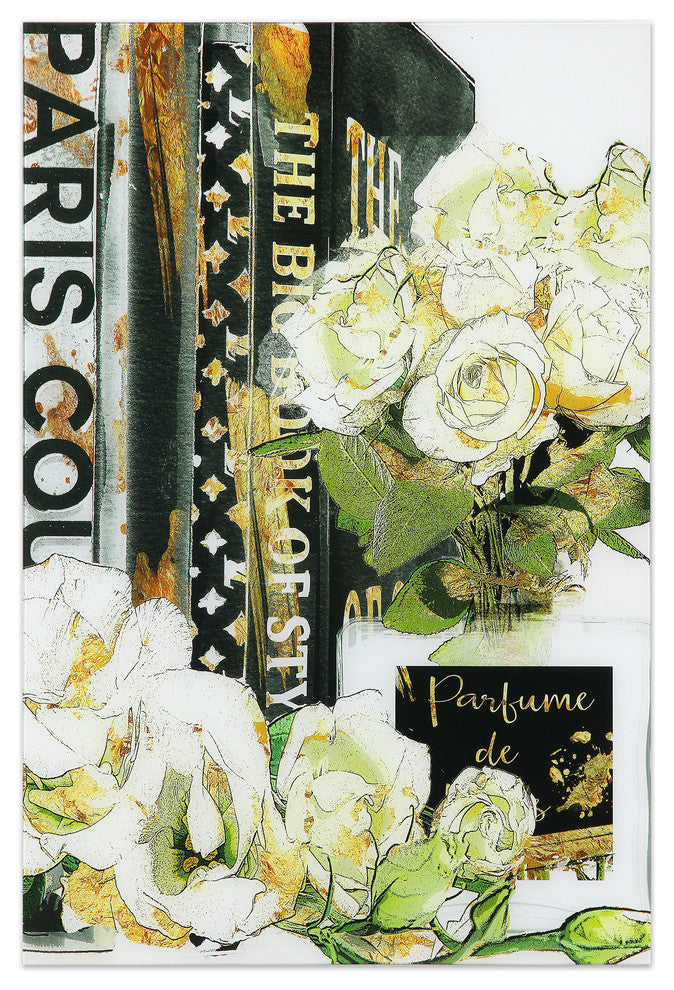 "Big Book of Style" Frameless Free Floating Tempered Glass Panel Graphic Art