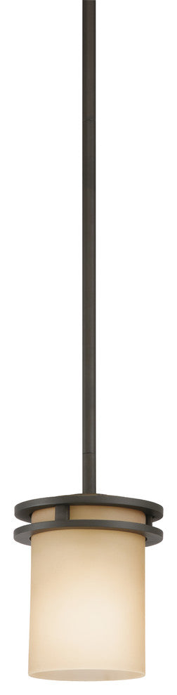 Mini Pendant 1-Light, Olde Bronze/Light Umber Glass