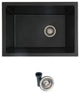 25 inch Dual Mount Single Bowl Black Granite Laundry Sink S-825N