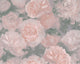 Floral Textured Wallpaper, Peony Flowers, 374021, Pink Rose Gray, 1 Roll
