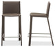 Crawford Leather Upholstered Counter Height Stools, Taupe, Set of 2