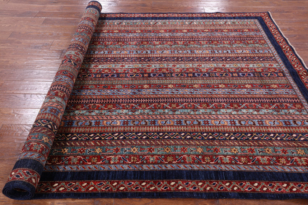5' 11" X 9' 0" Persian Gabbeh Shall Hand Knotted Rug Q5069