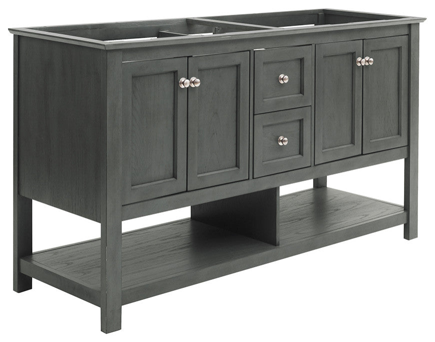 Fresca Manchester Regal 60" Gray Wood Veneer Double Sink Cabinet