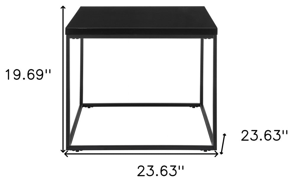 20" Black Square End Table