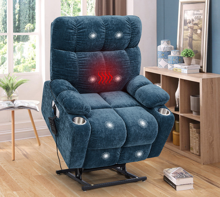 Gewnee Dual Okin Motor Power Lift Recliner Chair, Blue