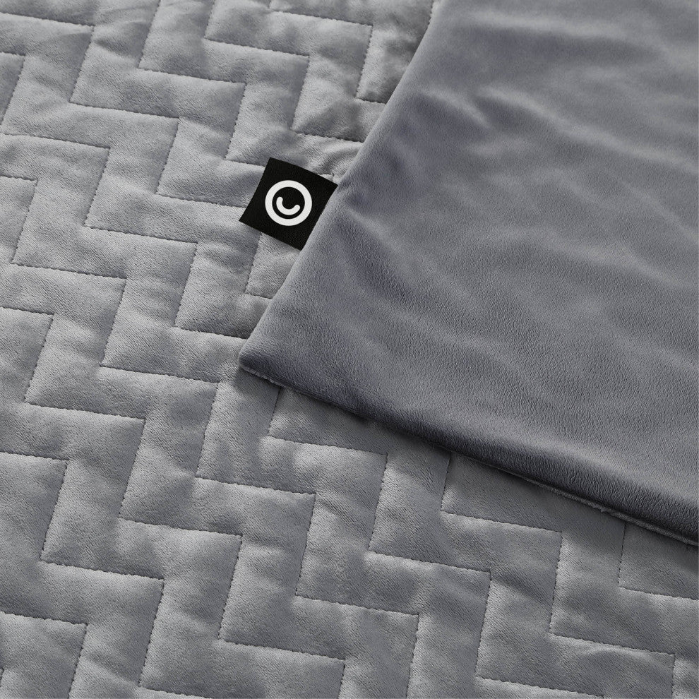 Cozy Tyme Kiyomi Weighted Blanket, Gray, 60"x80", 20LB