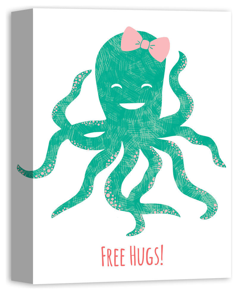 Free Hugs Octopus 12x16 Canvas Wall Art