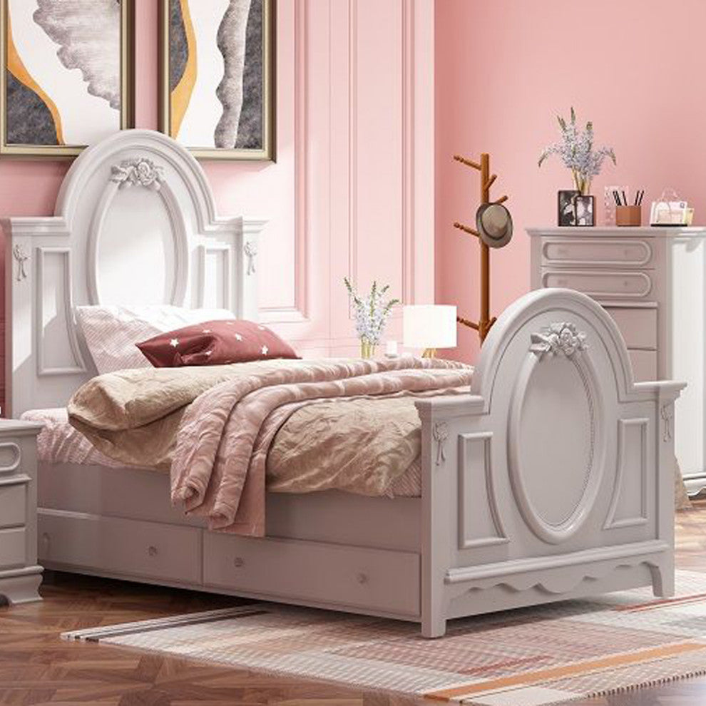 ACME Flora Full Bed, Poster, White Finish