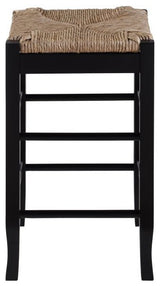 Square Rush Backless Counter Bar Stool, Black