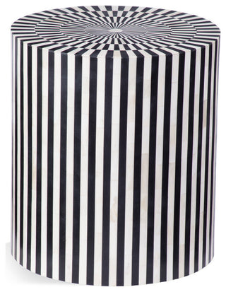 Teague Accent Table - Black/White Bone